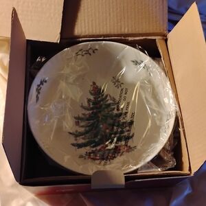 Spode Christmas Tree Bowl - Green and Red